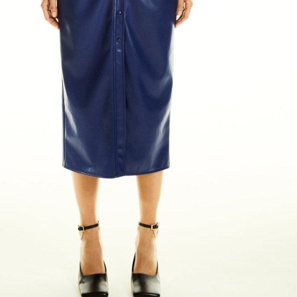 Zara Faux Leather Shirt Dress - Picture 2 of 2